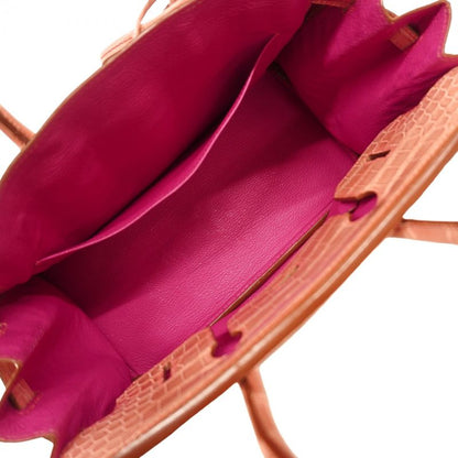 Hermes Handbag Birkin 30 Verso Porosas Fuchsia Pink Rose Shocking Silver