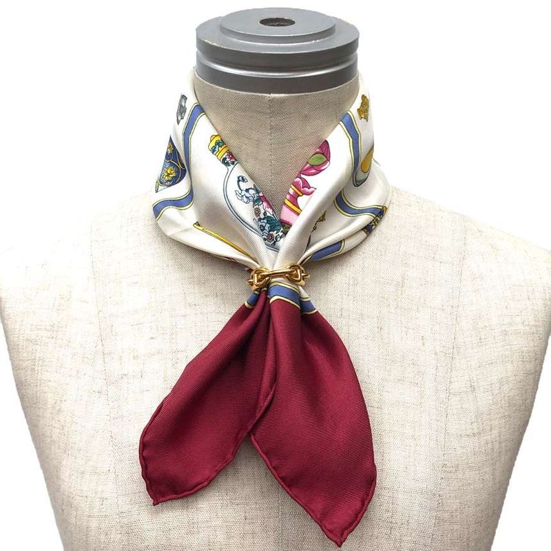Hermes Carre 45 Scarf Pourvu Qu'on Ait L'ivresse Perfume Pattern Silk Gold