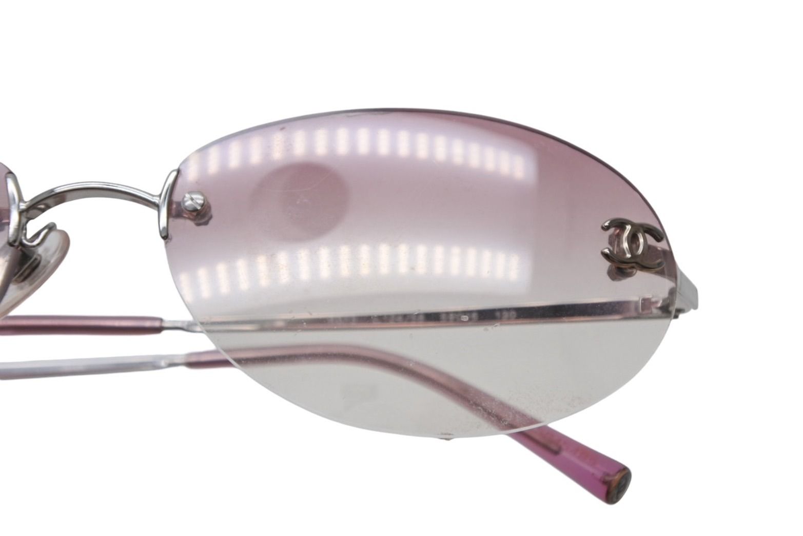 Chanel CC Logo Sunglasses Pink Acetate Eyewear — view 5