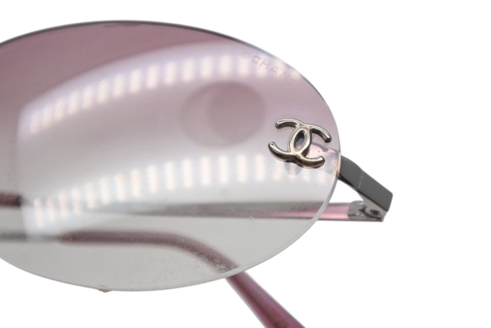 Chanel CC Logo Sunglasses Pink Acetate Eyewear — view 7