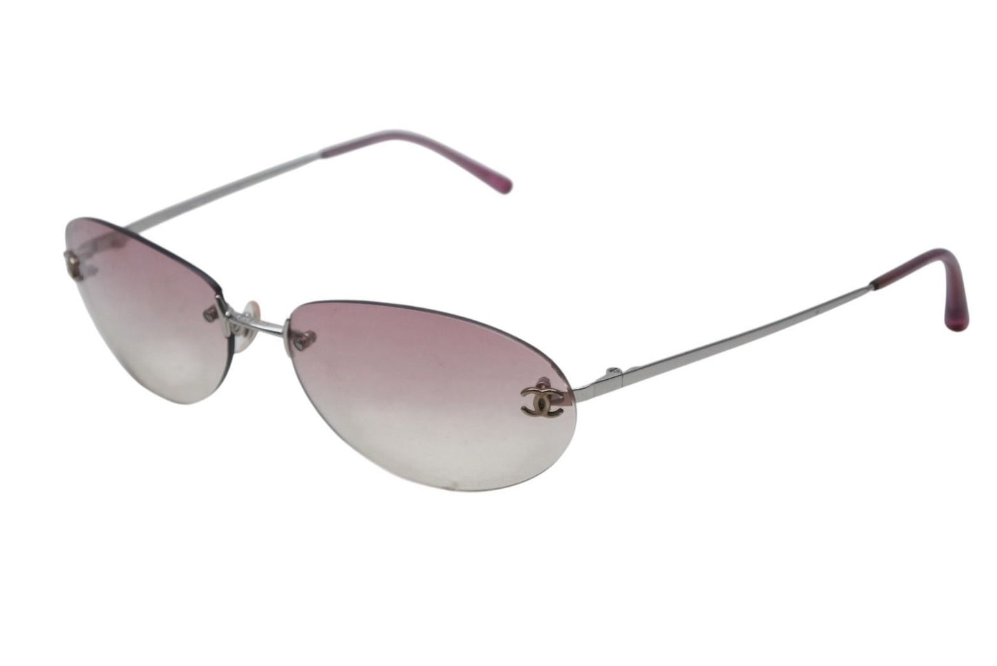 Chanel CC Logo Sunglasses Pink Acetate Eyewear — view 2