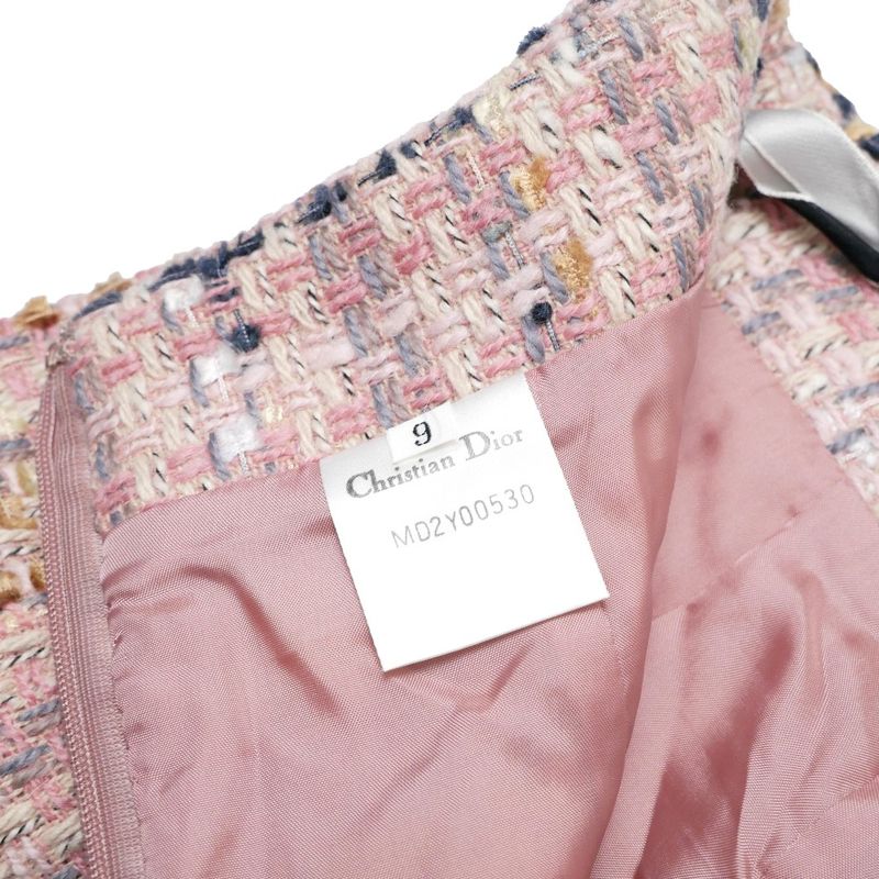 Dior Vintage Skirt 9 Tweed Long Jacket Tight