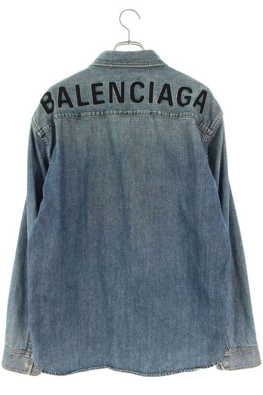 Balenciaga Hiyoku Denim Long Sleeve Shirt 39