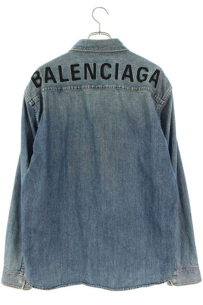 Balenciaga Hiyoku Denim Long Sleeve Shirt 39