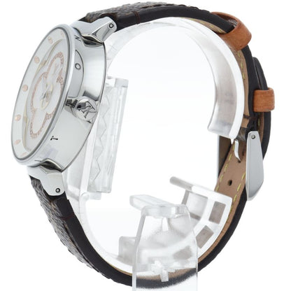 Louis Vuitton Tambour Moondivine Watch Diamond Shell Box Band SS