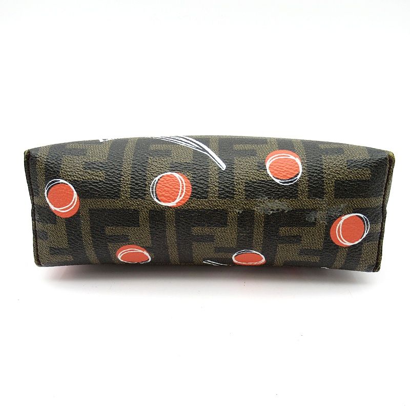 Fendi Zucca Velours Namochifu Pouch Brown