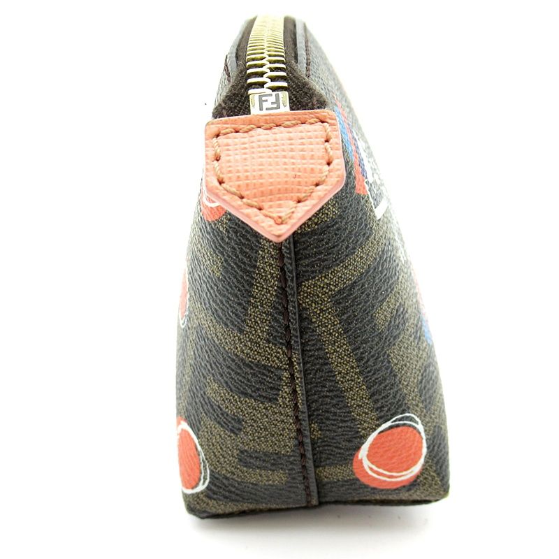 Fendi Zucca Velours Namochifu Pouch Brown
