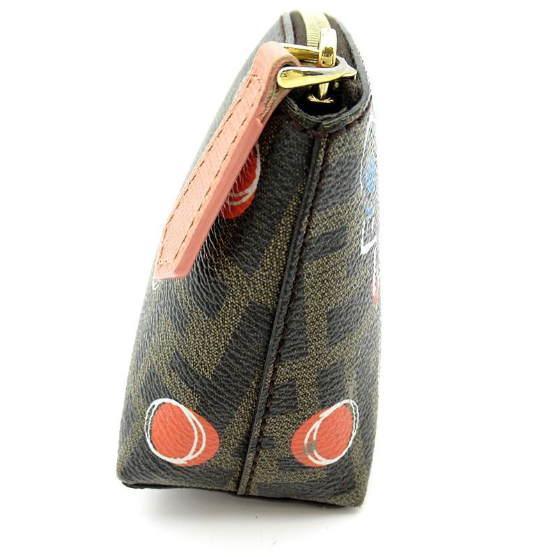 Fendi Zucca Velours Namochifu Pouch Brown