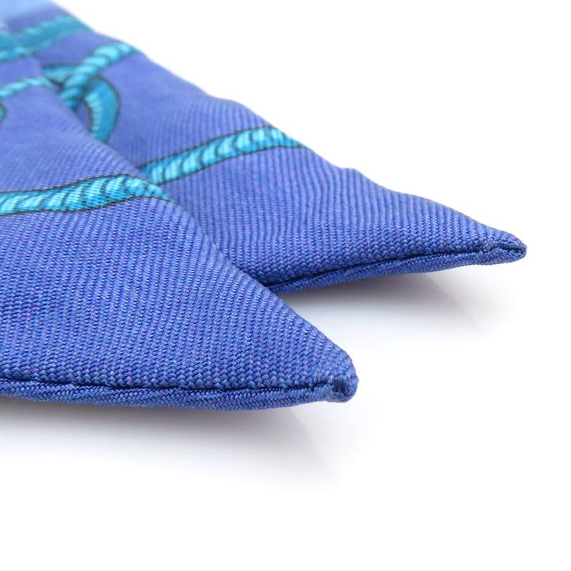 Hermes Twill Scarf Silk Blue