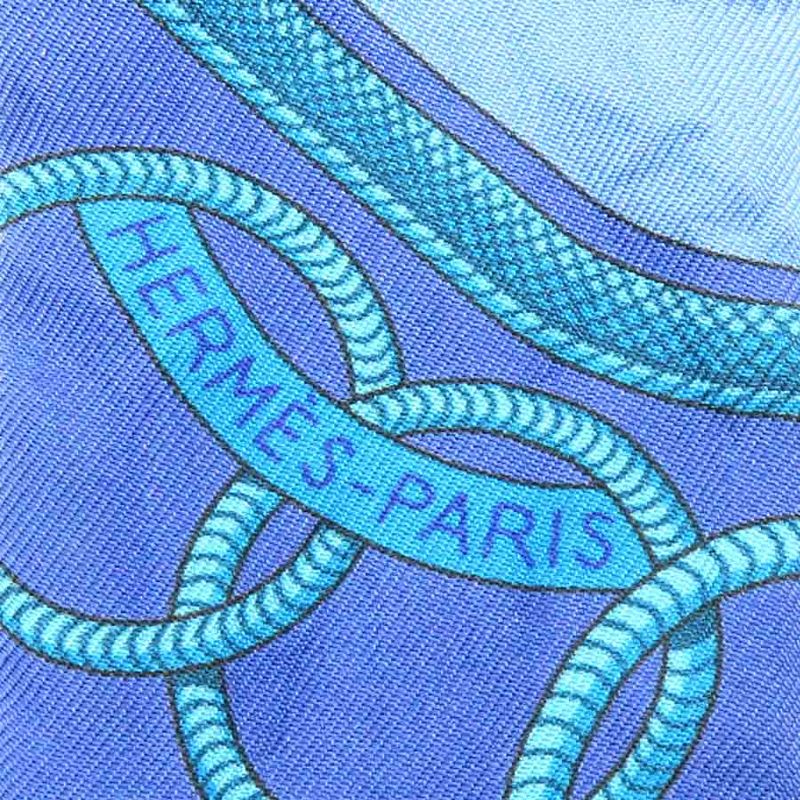 Hermes Twill Scarf Silk Blue