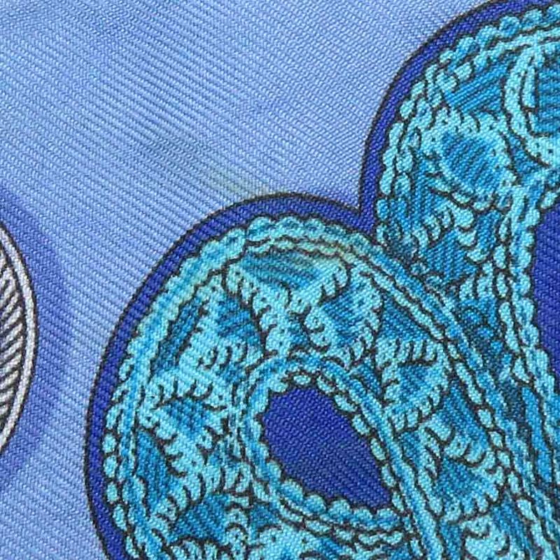 Hermes Twill Scarf Silk Blue