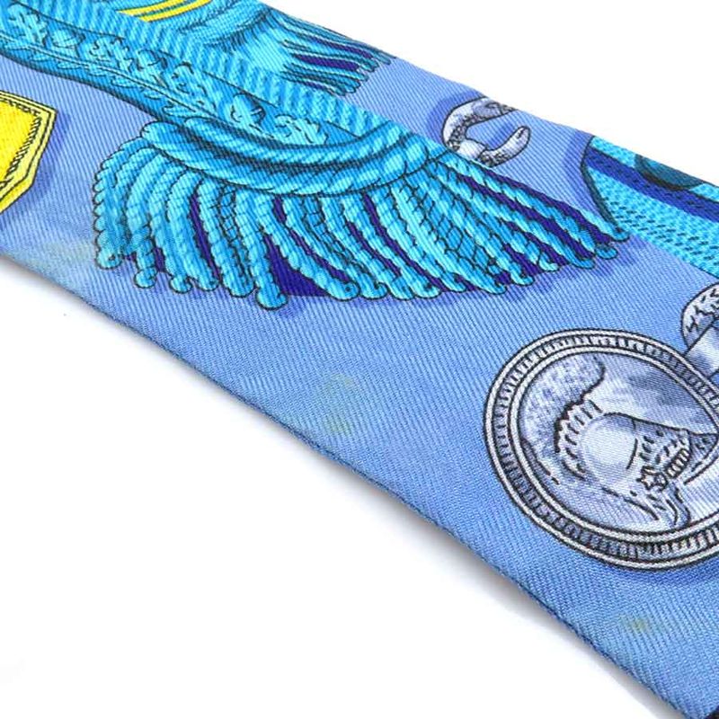 Hermes Twill Scarf Silk Blue