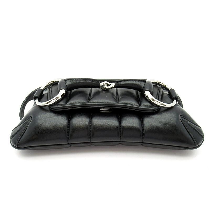 Gucci Horsebit 2-Way Shoulder Bag Leather Black