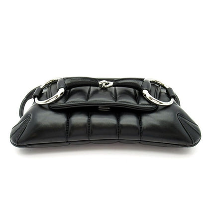 Gucci Horsebit 2-Way Shoulder Bag Leather Black