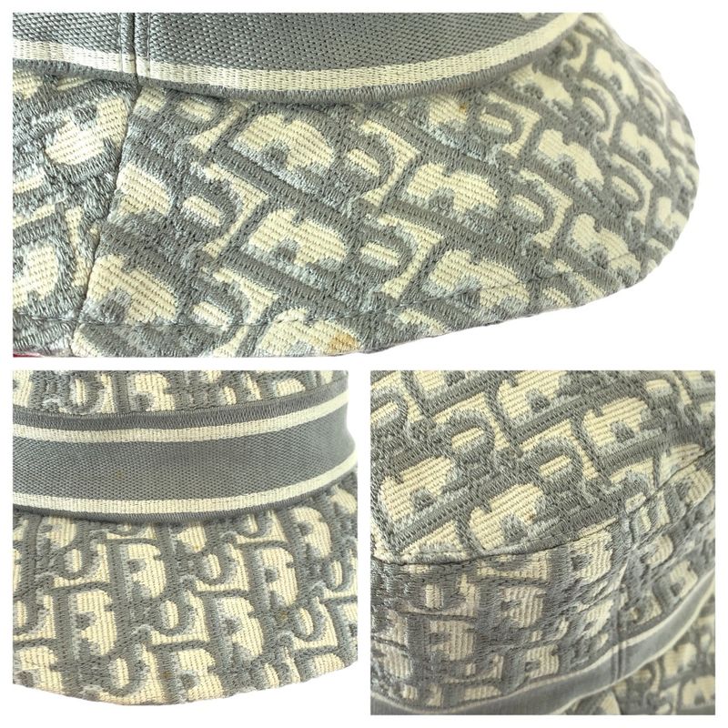 Dior Vintage Trotter Oblique White Cotton Hat Bucket Hat