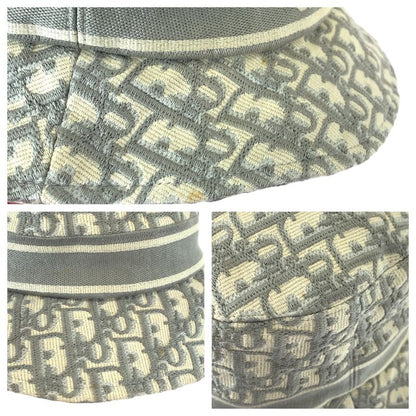 Dior Vintage Trotter Oblique White Cotton Hat Bucket Hat