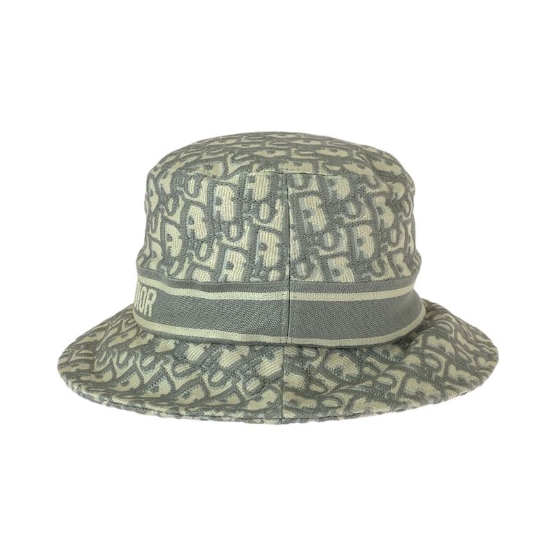 Dior Vintage Trotter Oblique White Cotton Hat Bucket Hat