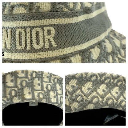 Dior Vintage Trotter Oblique White Cotton Hat Bucket Hat