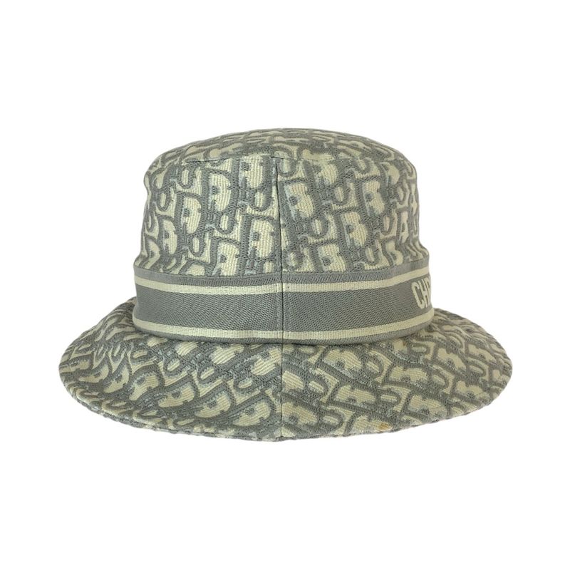 Dior Vintage Trotter Oblique White Cotton Hat Bucket Hat