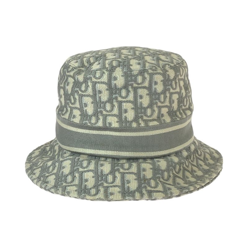 Dior Vintage Trotter Oblique White Cotton Hat Bucket Hat