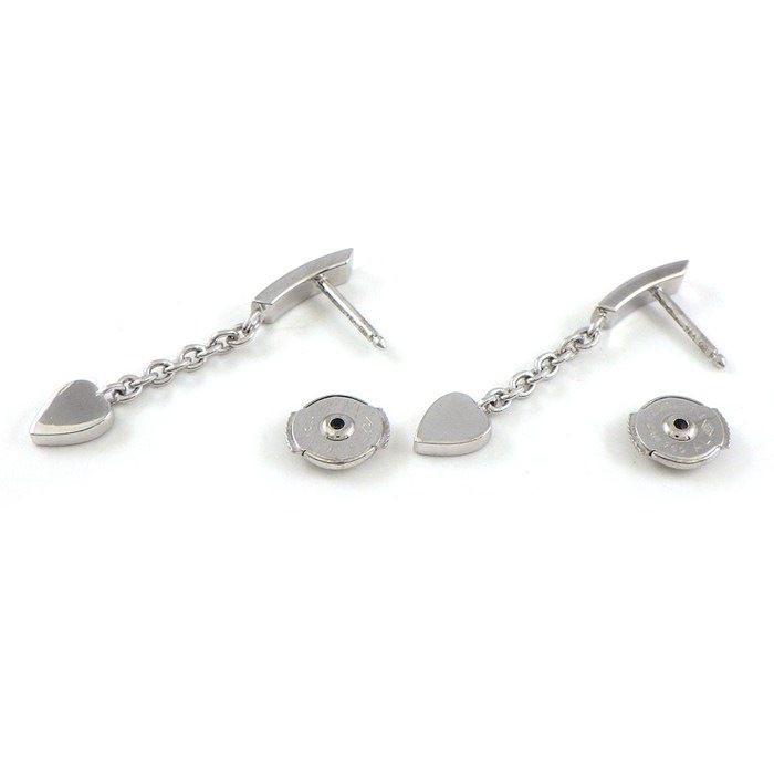 Cartier Earrings Monam le Heart Swing Drop Diamond 18K White Gold