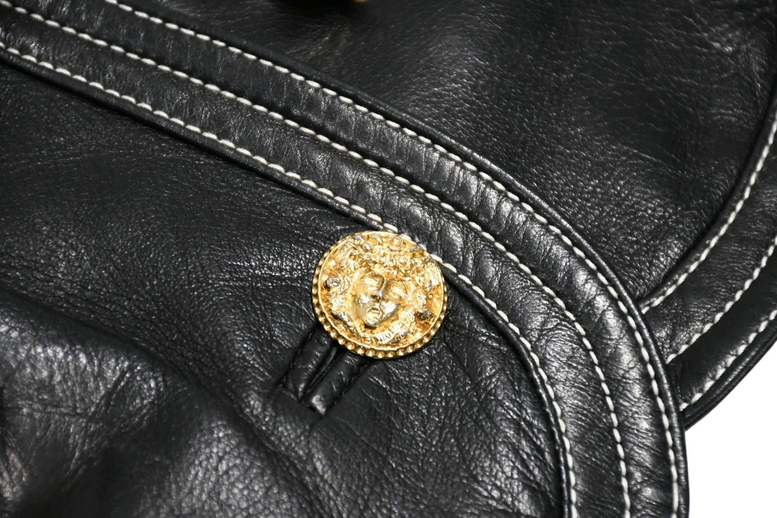 Versace Vintage Shearling Leather Vest Black — view 8