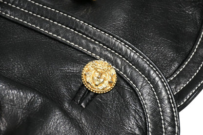 Versace Vintage Shearling Leather Vest Black — view 8