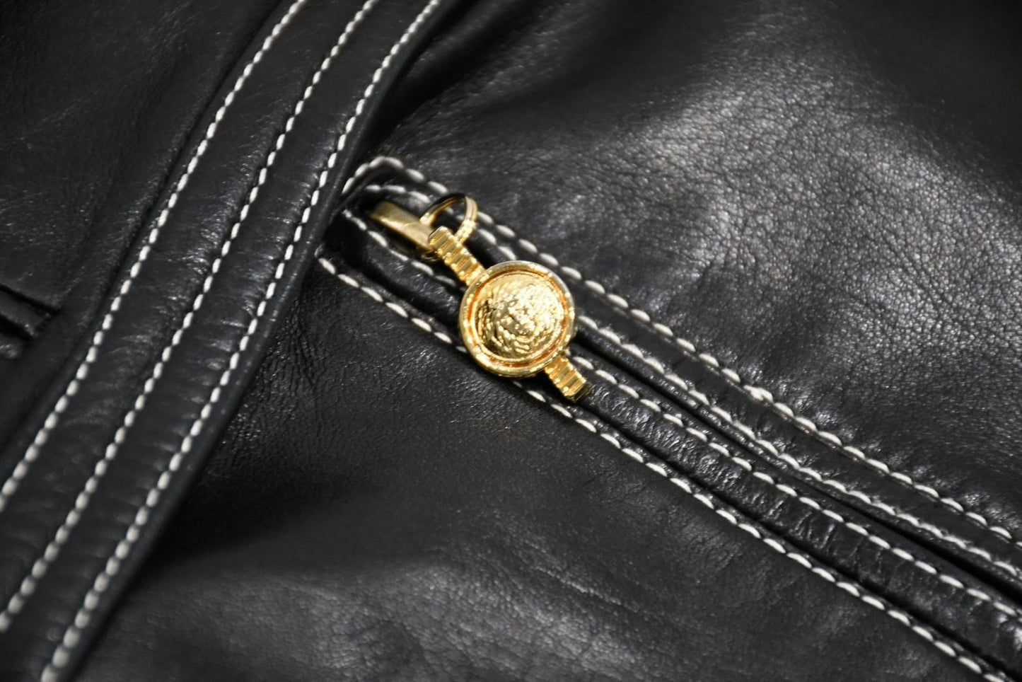 Versace Vintage Shearling Leather Vest Black — view 7