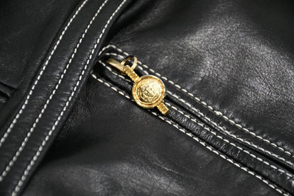 Versace Vintage Shearling Leather Vest Black — view 7
