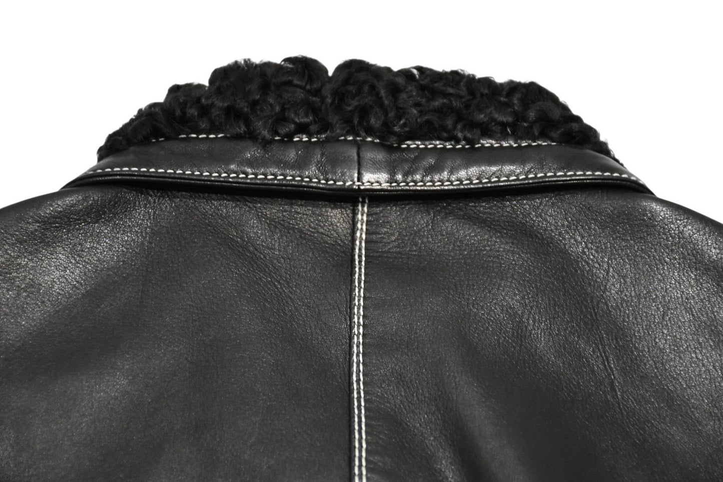 Versace Vintage Shearling Leather Vest Black — view 4