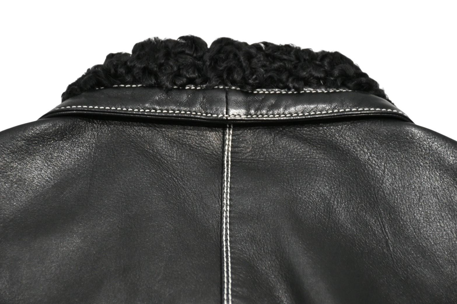 Versace Vintage Shearling Leather Vest Black — view 4