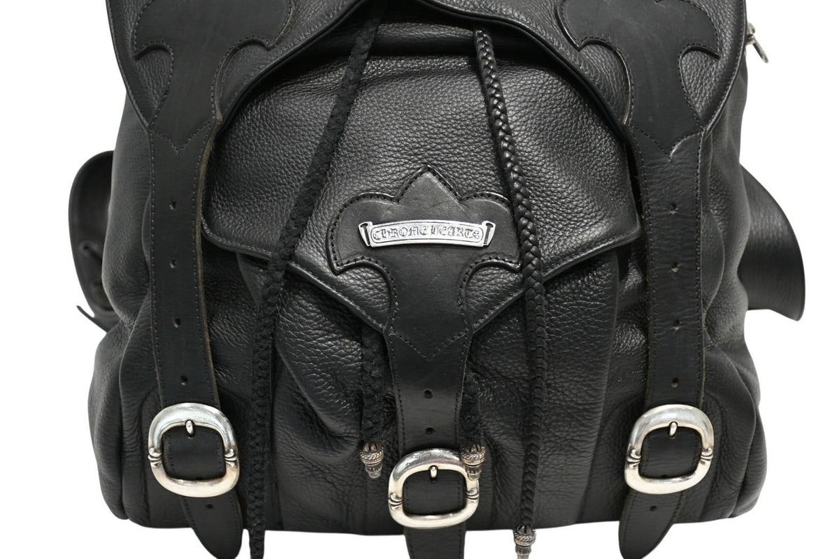 Chrome Hearts BS Flare Backpack Gunslinger Leather 925 Sterling Silver Black — view 6