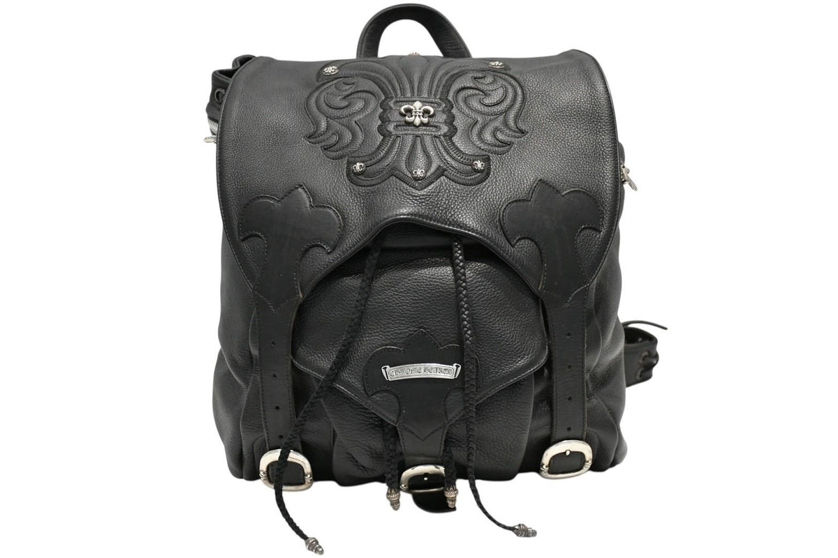 Chrome Hearts BS Flare Backpack Gunslinger Leather 925 Sterling Silver Black