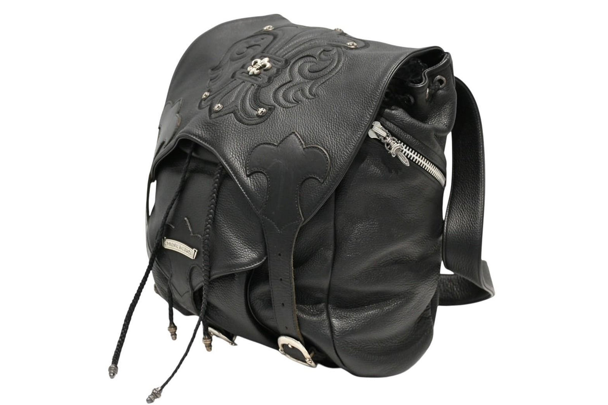 Chrome Hearts BS Flare Backpack Gunslinger Leather 925 Sterling Silver Black — view 3