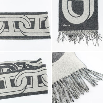 Hermes Cashmere Scarf Mayon Cashmere 100% Gris Cine Cles