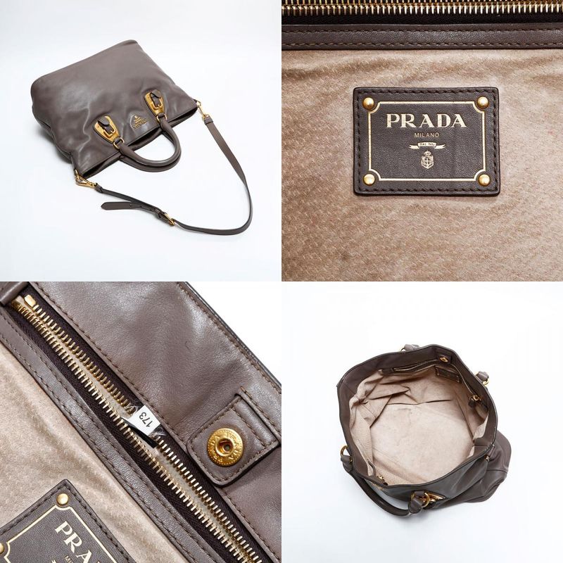 Prada Handbag Leather 2-Way Tote