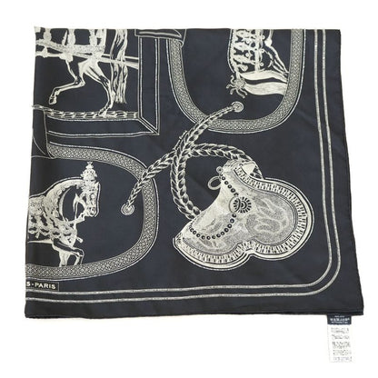 Hermes Carre 90 Grand Apparat Embroidered Pearl Beads Scarf Silk