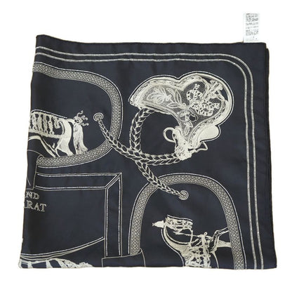 Hermes Carre 90 Grand Apparat Embroidered Pearl Beads Scarf Silk