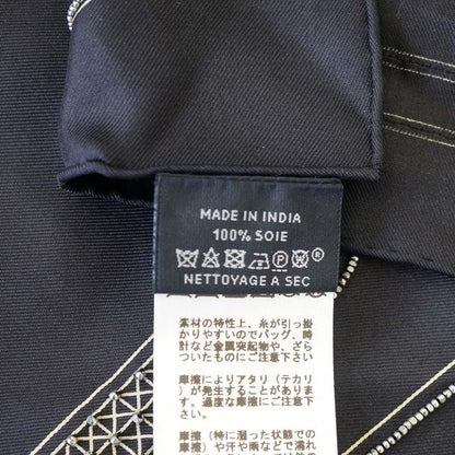Hermes Carre 90 Grand Apparat Embroidered Pearl Beads Scarf Silk