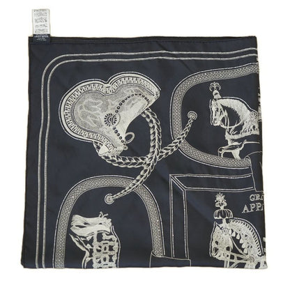 Hermes Carre 90 Grand Apparat Embroidered Pearl Beads Scarf Silk