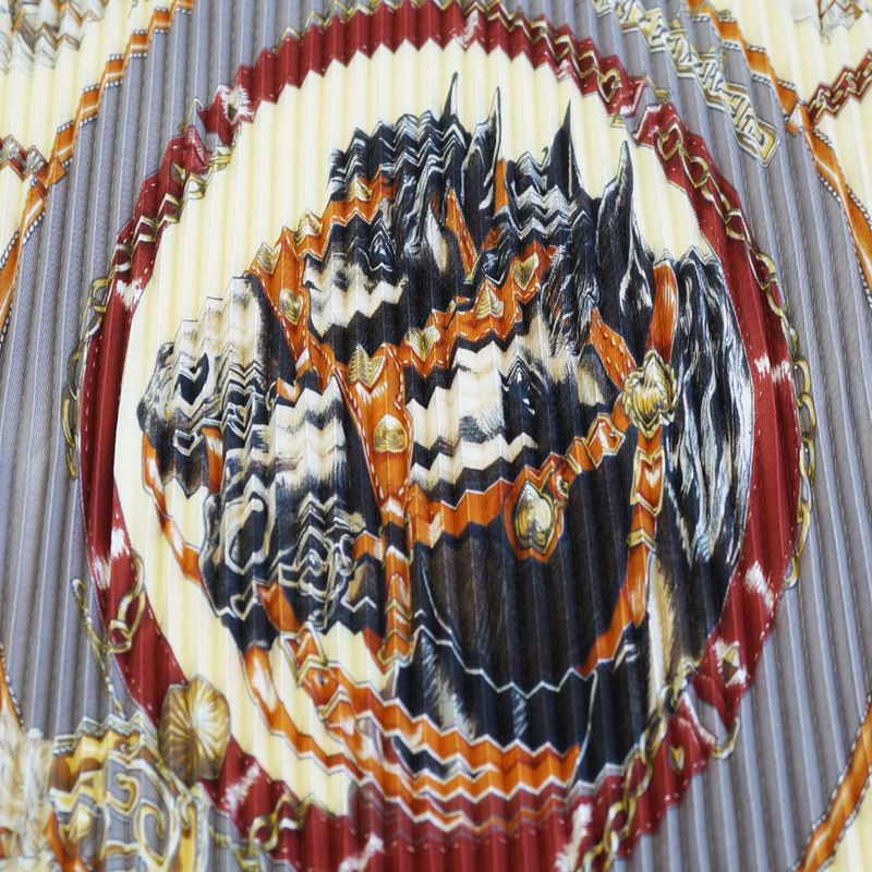 Hermes Pleats Carre Chevaux de Trait Horse Silk Yellow Multicolor