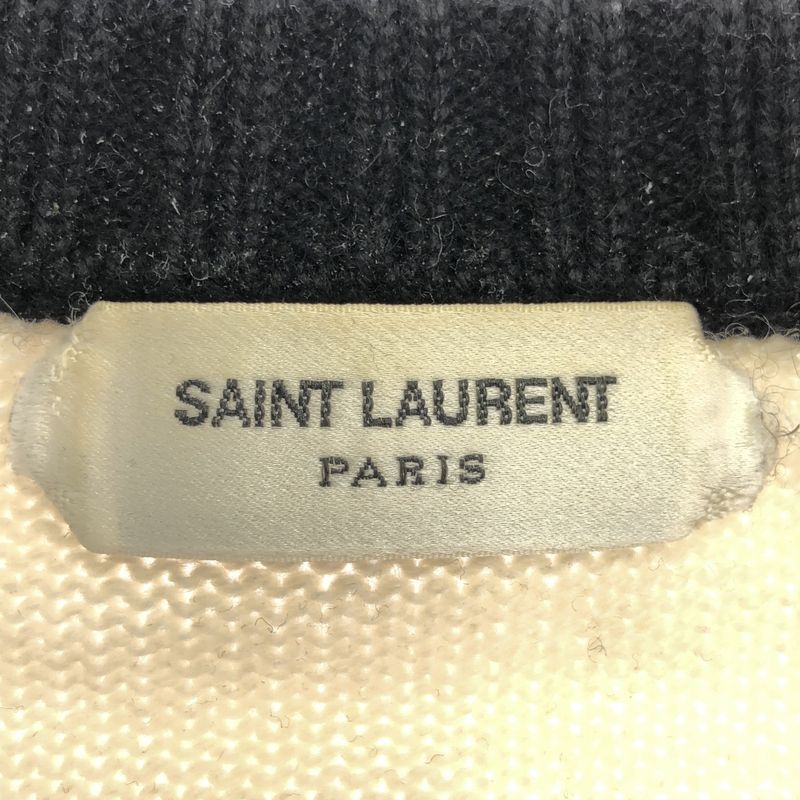 Saint Laurent Paris Cashmere Knit Cardigan Ivory XS