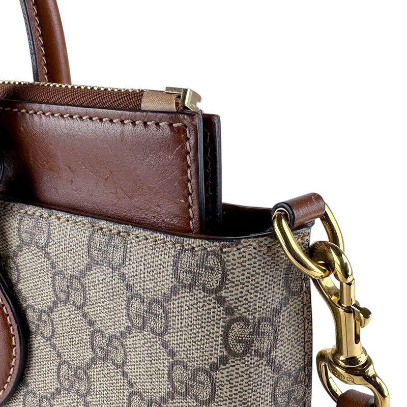 Gucci Shoulder Bag Canvas Brown