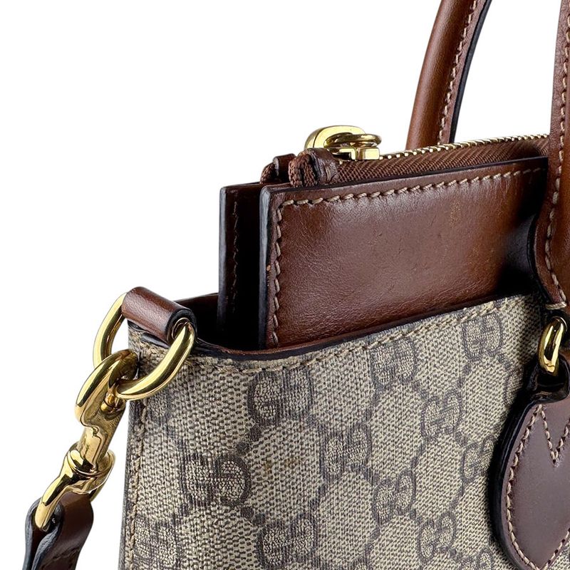 Gucci Shoulder Bag Canvas Brown