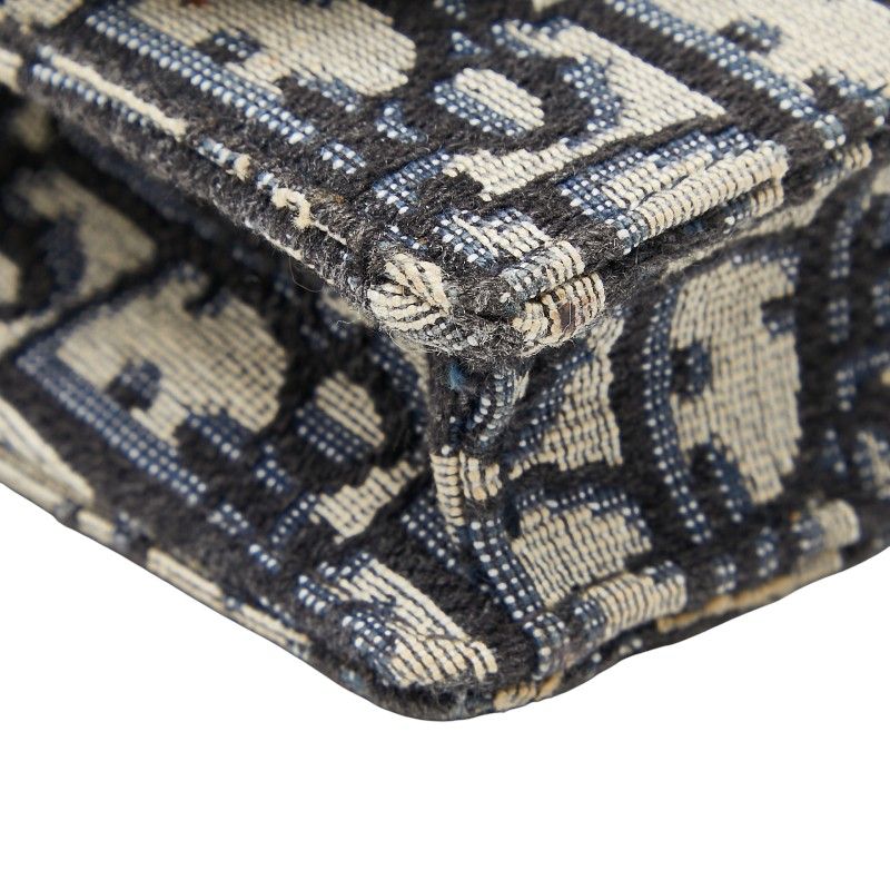 Dior Oblique Trotter Saddle Belt Bag Navy Beige Canvas Leather