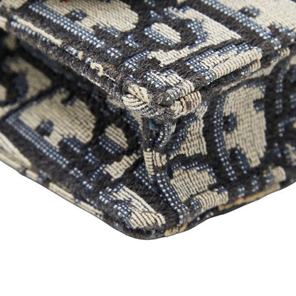 Dior Oblique Trotter Saddle Belt Bag Navy Beige Canvas Leather