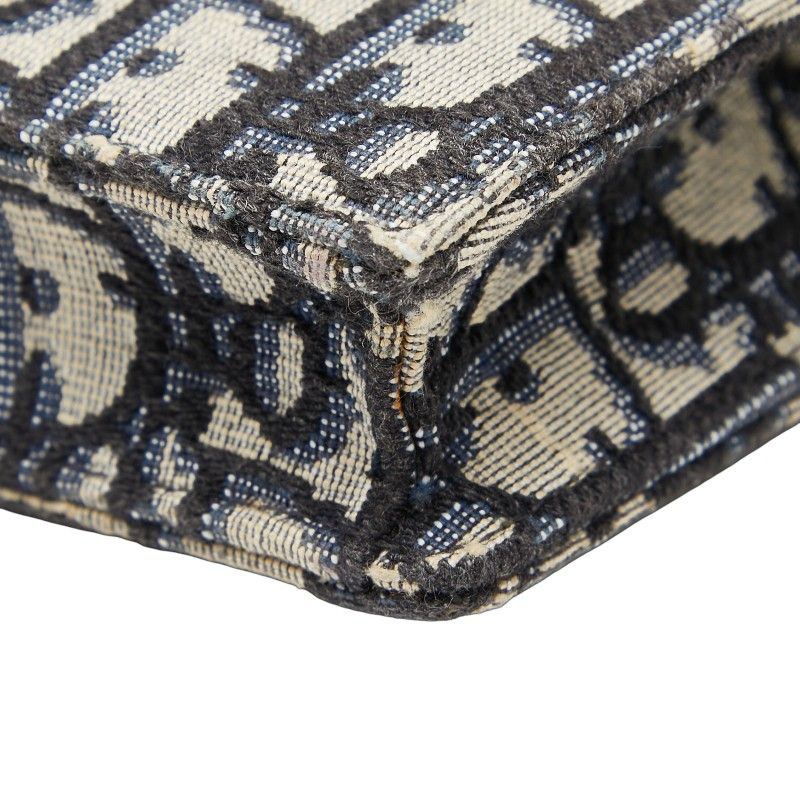 Dior Oblique Trotter Saddle Belt Bag Navy Beige Canvas Leather