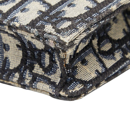 Dior Oblique Trotter Saddle Belt Bag Navy Beige Canvas Leather