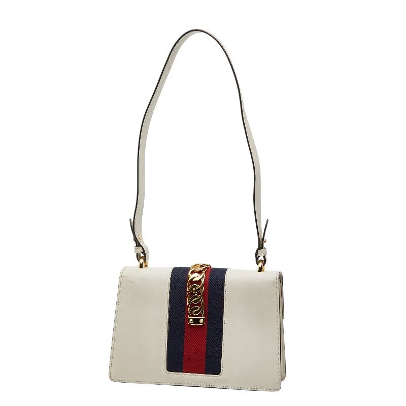Gucci Sylvie Sherry Line White Multicolor Leather