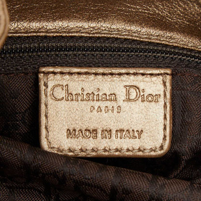 Dior Cannage Tote Shoulder Bag Gold Leather
